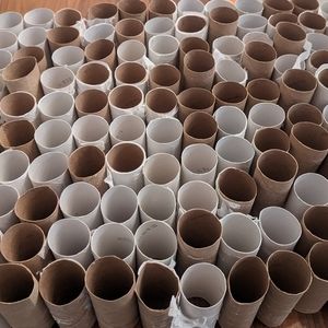 Cardboard Toilet Paper Rolls in Brown and White - Great for Crafting!